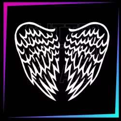 Angel Wings temporary tattoo stencil 8 cm tall