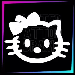 Plantilla para tatuajes temporales Kitty Cat 4,5 cm alto