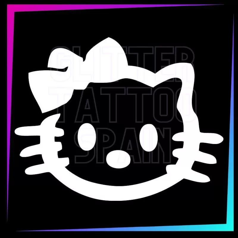Plantilla para tatuajes temporales Kitty Cat 4,5 cm alto