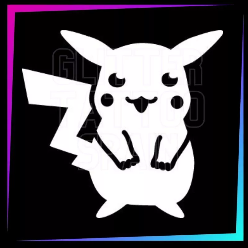 Plantilla para tatuajes temporales Pikachu 5,3 x 5,3 cm