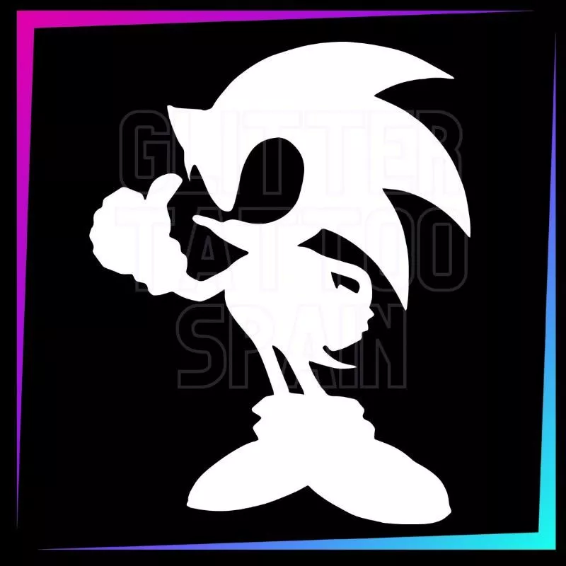 Plantilla para tatuajes temporales Sonic 8 cm alto