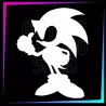 Sonic temporary tattoo stencil 8 cm tall