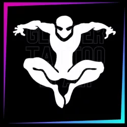 Plantilla para tatuajes temporales Spiderman saltando 6,5 cm alto