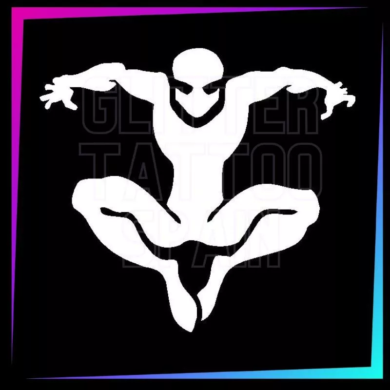 Plantilla para tatuajes temporales Spiderman saltando 6,5 cm alto