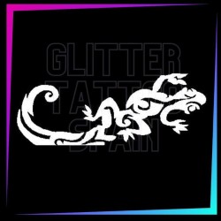 Large Tribal Lizard Stencil (18.5 cm x 10 cm) for temporary tattoos.