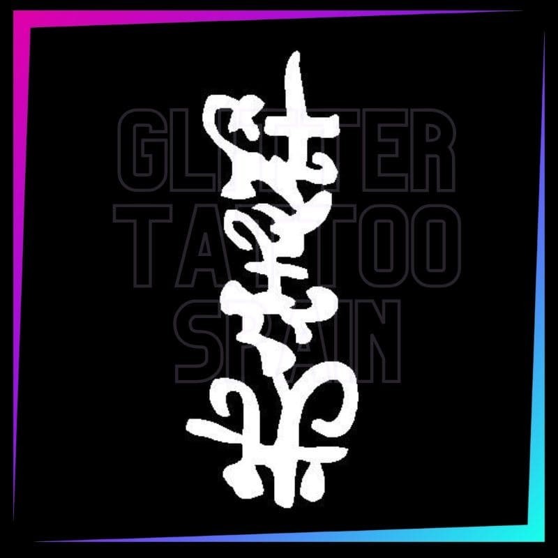Pochoir pour tatouage temporaire santé, amour et prospérité 9 cm de hauteur