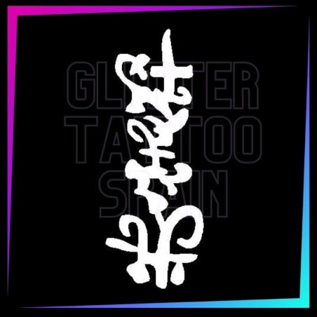 Pochoir pour tatouage temporaire santé, amour et prospérité 9 cm de hauteur