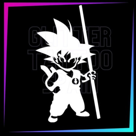 Plantilla para tatuajes temporales Goku 9 cm alto
