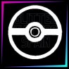 Pokeball temporary tattoo stencil 3 - 5.5 cm tall