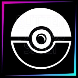 Pokeball 3 temporary tattoo stencil 5.5 cm tall