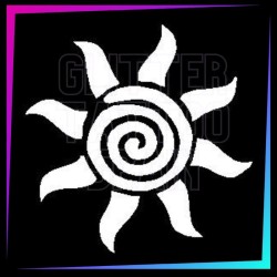 Spiral sun temporary tattoo stencil 6 cm tall