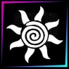 Spiral sun temporary tattoo stencil 6 cm tall