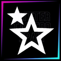 2 stars temporary tattoo stencil 5 cm tall