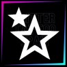 2 stars temporary tattoo stencil 5 cm tall