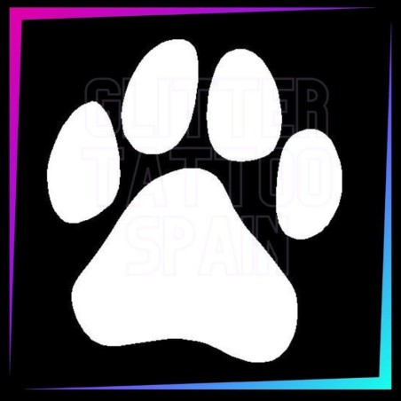 Dog paw temporary tattoo stencil 6 cm tall