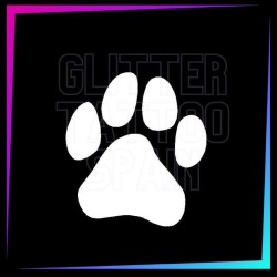 Dog paw temporary tattoo stencil 6 cm tall