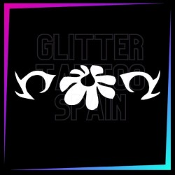 Pochoir pour tatouage temporaire fleur tribale 4 cm de hauteur
