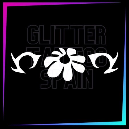 Plantilla para tatuajes temporales flor tribal 4 cm alto