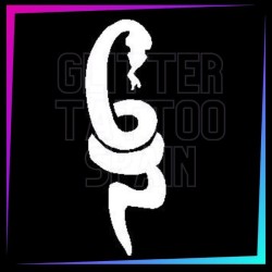 Snake temporary tattoo stencil 12 cm tall