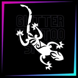 Maori gecko temporary tattoo stencil 8 cm long