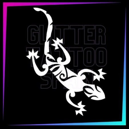 Plantilla para tatuajes temporales gecko maori 8 cm largo