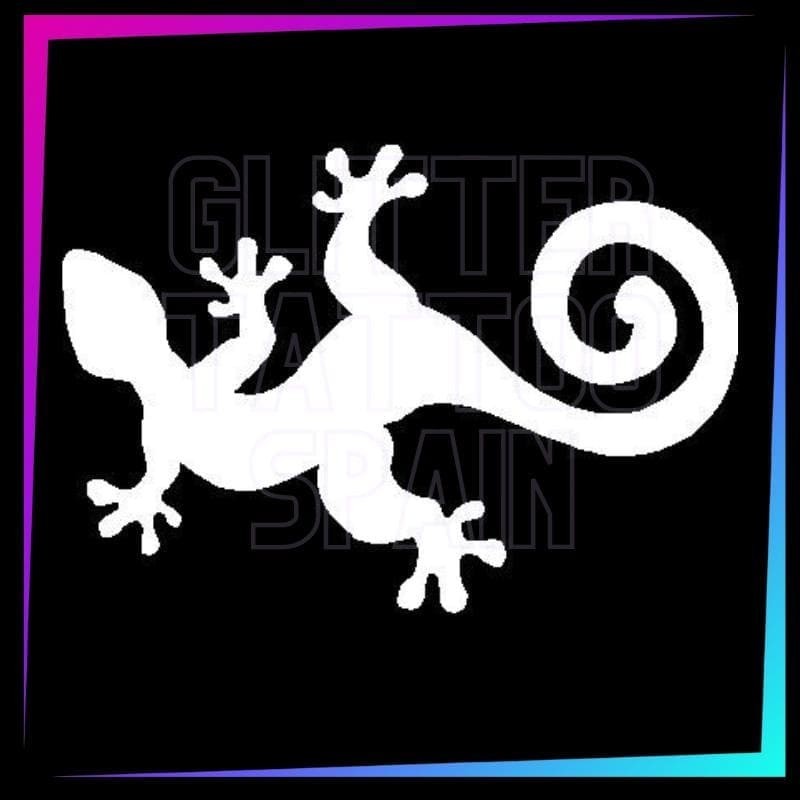Gecko temporary tattoo stencil 8 cm long