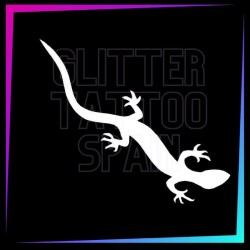 Geko temporary tattoo stencil 6 cm long