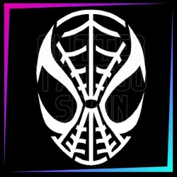 Spiderman face temporary tattoo stencil 7 cm tall
