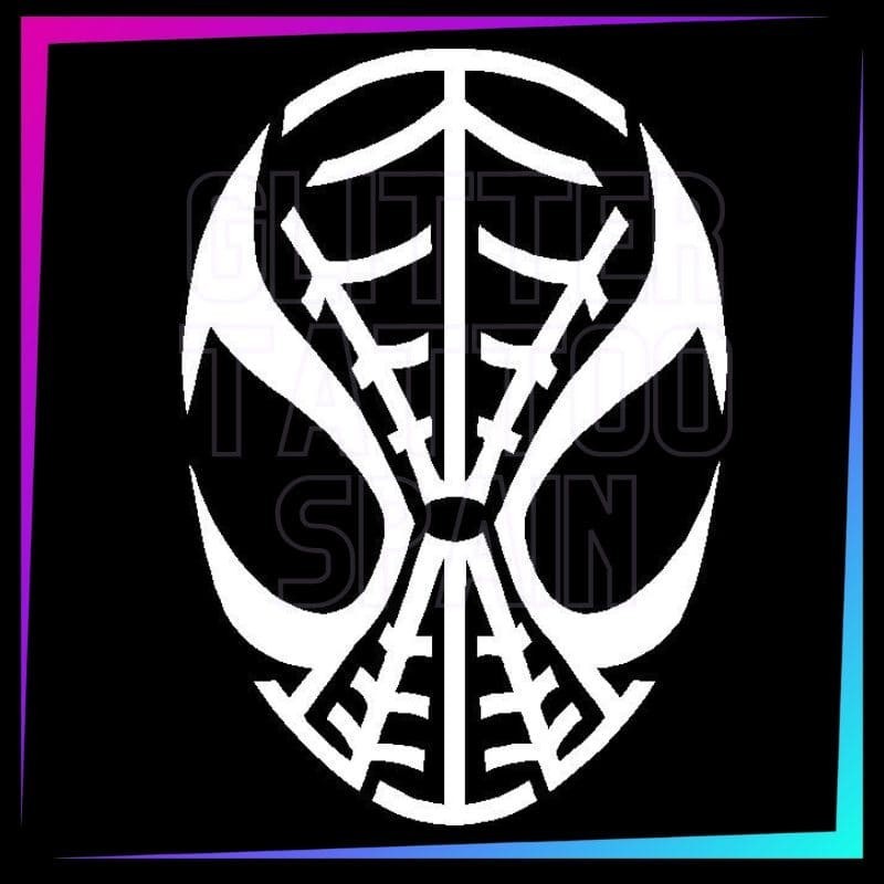 Pochoir pour tatouage temporaire visage de Spiderman 7 cm de hauteur