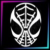 Pochoir pour tatouage temporaire visage de Spiderman 7 cm de hauteur