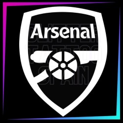 Arsenal temporary tattoo stencil 7 cm tall