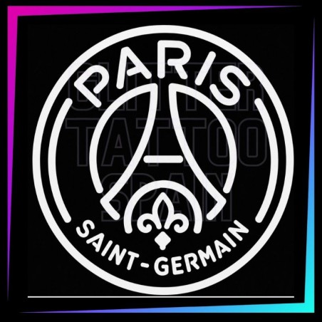 Plantilla para tatuajes temporales Paris Saint-Germain 7,5 cm alto