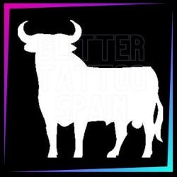 Spanish bull temporary tattoo stencil 7 cm tall