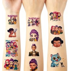 20 Tatouages Temporaires K-Pop Demon Hunters | Tatouages à l'Eau 5 x 5 cm