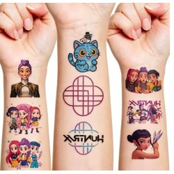 20 tatuajes temporales de agua K-Pop Demon Hunters de 5 x 5 cm para niños y adolescentes.