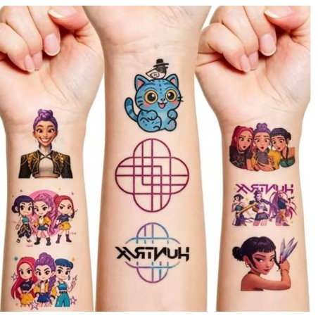 20 tatouages temporaires K-Pop Demon Hunters de 5 x 5 cm pour enfants et adolescents.