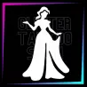 Plantilla Bella (Belle)– Tatuaje temporal para fiestas infantiles 8 cm | Glitter Tattoo Spain