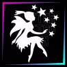 Plantilla Hada con estrellas – Tatuaje temporal para fiestas infantiles 7,5 cm | Glitter Tattoo Spain