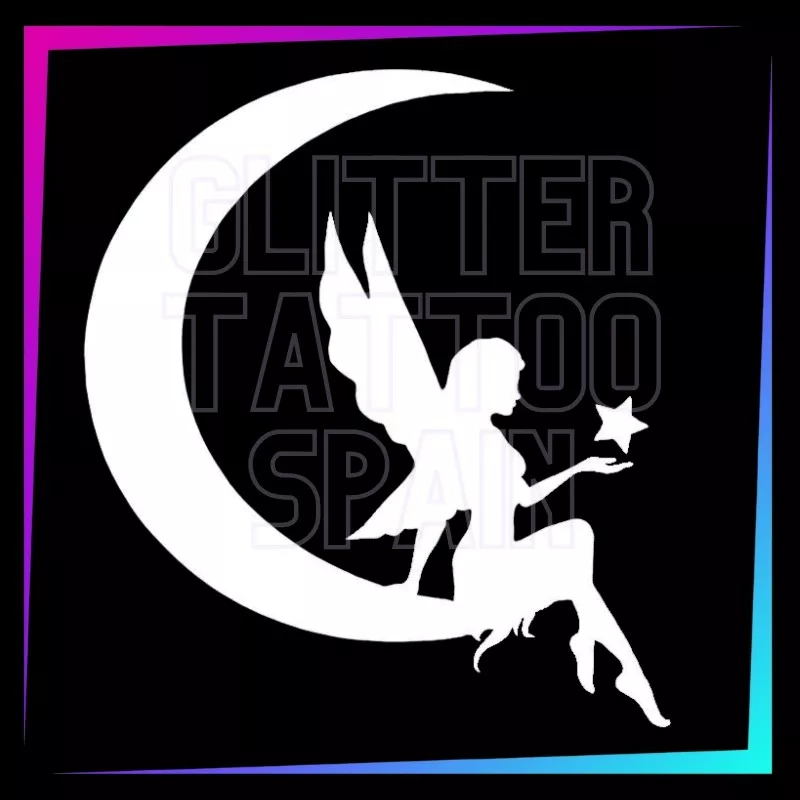 Plantilla Hada – Tatuaje temporal para fiestas infantiles 7,5 cm | Glitter Tattoo Spain