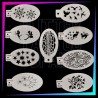 Pack de 9 plantillas de fantasía y naturaleza para face painting, tatuaje temporal de aerógrafo y maquillaje artístico.