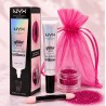 Kit Festival Fucsia Fantasía con purpurina biodegradable fucsia, NYX Glitter Primer, aplicador y bolsa de organza.