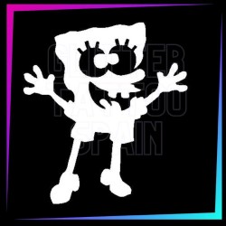 6 cm tall SpongeBob stencil for temporary tattoos