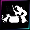 Pochoir Sorcière et Chat 0097 | Tatouage Temporaire Halloween | Glitter Tattoo Spain