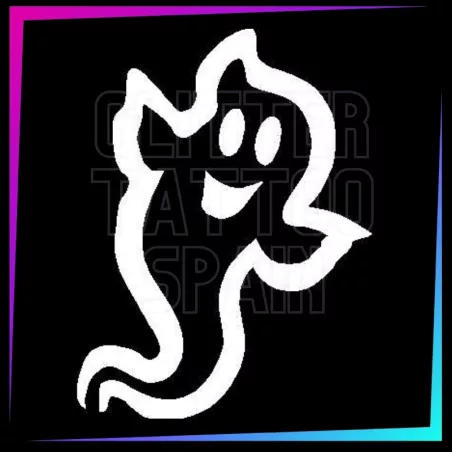 Funny Ghost Stencil | Halloween Temporary Tattoo | Glitter Tattoo Spain