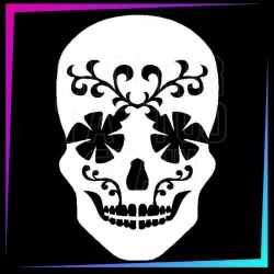 Mexican Skull 1 Stencil | Halloween Temporary Tattoo | Glitter Tattoo Spain