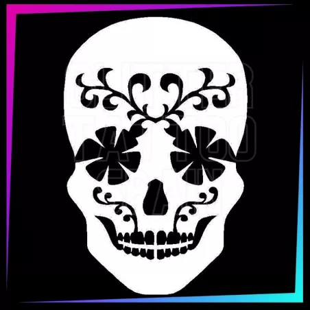 Mexican Skull 1 Stencil | Halloween Temporary Tattoo | Glitter Tattoo Spain