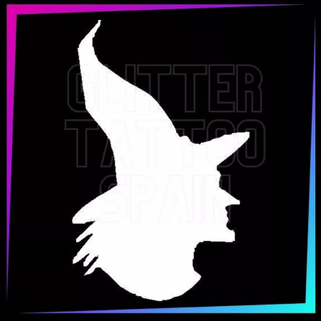 Witch Stencil | Halloween Temporary Tattoo | Glitter Tattoo Spain