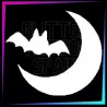 Moon with Bat Stencil | Halloween Temporary Tattoo | Glitter Tattoo Spain