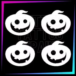 Pumpkin 4 in 1 Stencil | Halloween Temporary Tattoo | Glitter Tattoo Spain