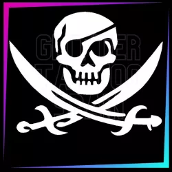 Pirate Skull Stencil | Halloween Temporary Tattoo | Glitter Tattoo Spain